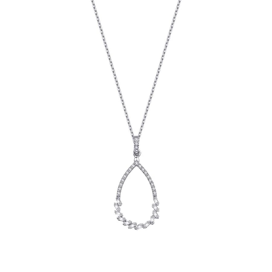 0.22 ct. Diamant Baguette Halskette