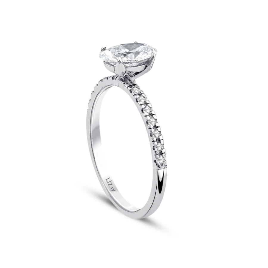 1.15 ct. Diamant Ovale Solitär Verlobungsring