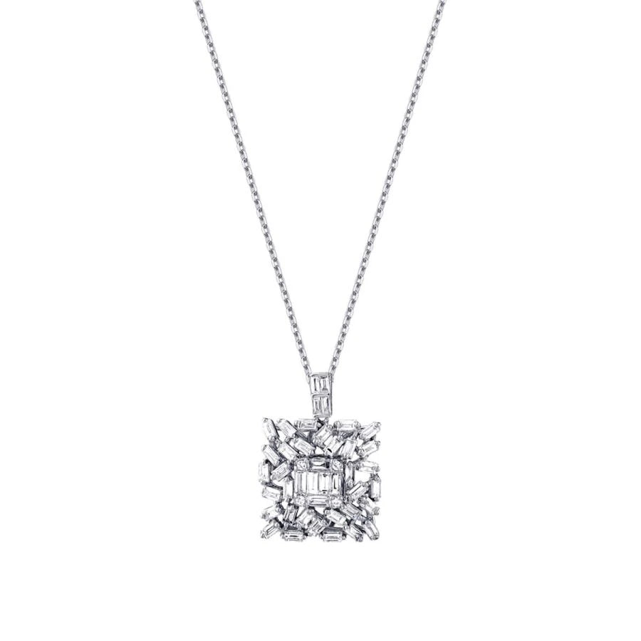 1.29 ct. Diamant Baguette Halskette
