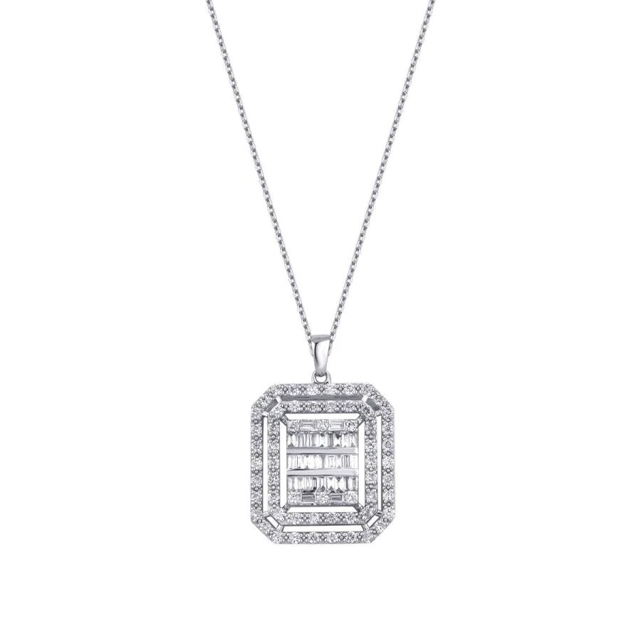 0.81 ct. Diamant Baguette Halskette