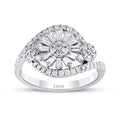 0.67 ct. Diamant Baguette Blumen Ring