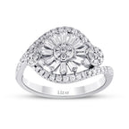 0.67 ct. Diamant Baguette Blumen Ring
