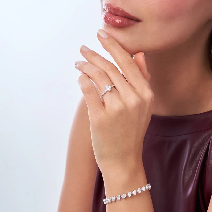 0.85 ct. Diamant Ovale Solitär Verlobungsring