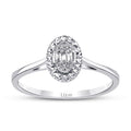 0.06 ct. Diamant Effekt Ovale Baguette Ring