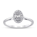 0.06 ct. Diamant Effekt Ovale Baguette Ring