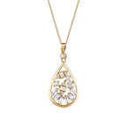 0.37 ct. Diamant Tropfen Baguette Halskette