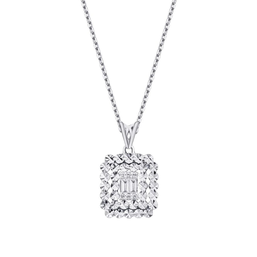 0.08 ct. Diamant Baguette Halskette