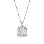 0.08 ct. Diamant Baguette Halskette