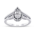 0.12 ct. Diamant Tropfen Baguette Ring