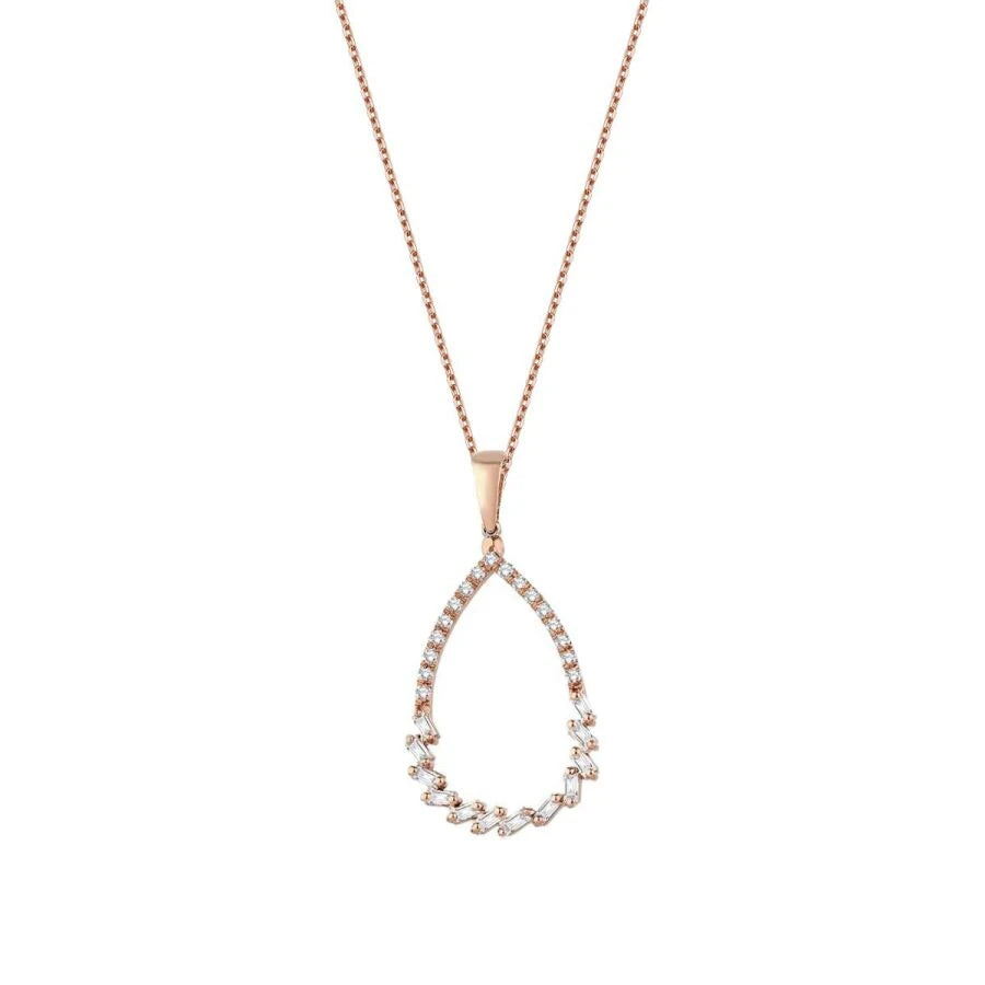 0.23 ct. Diamant Tropfen Baguette Halskette