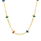 Gold Farbstein Ketten Halskette