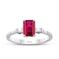 1.20 ct. Diamant Baguette Rubin Ring