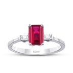 1.20 ct. Diamant Baguette Rubin Ring