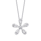 0.23 ct. Diamant Baguette Blumen Halskette