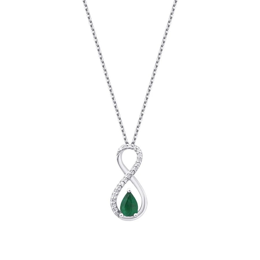 0.37 ct. Diamant Smaragd Halskette