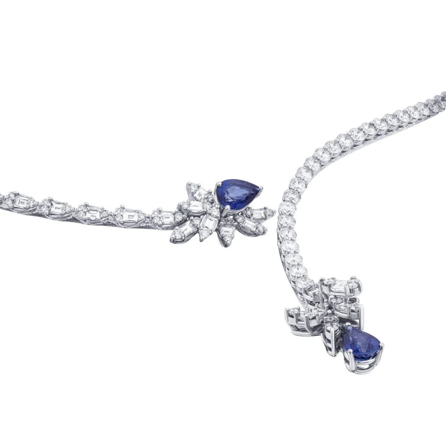 9.71 ct. Diamant Saphir Halskette