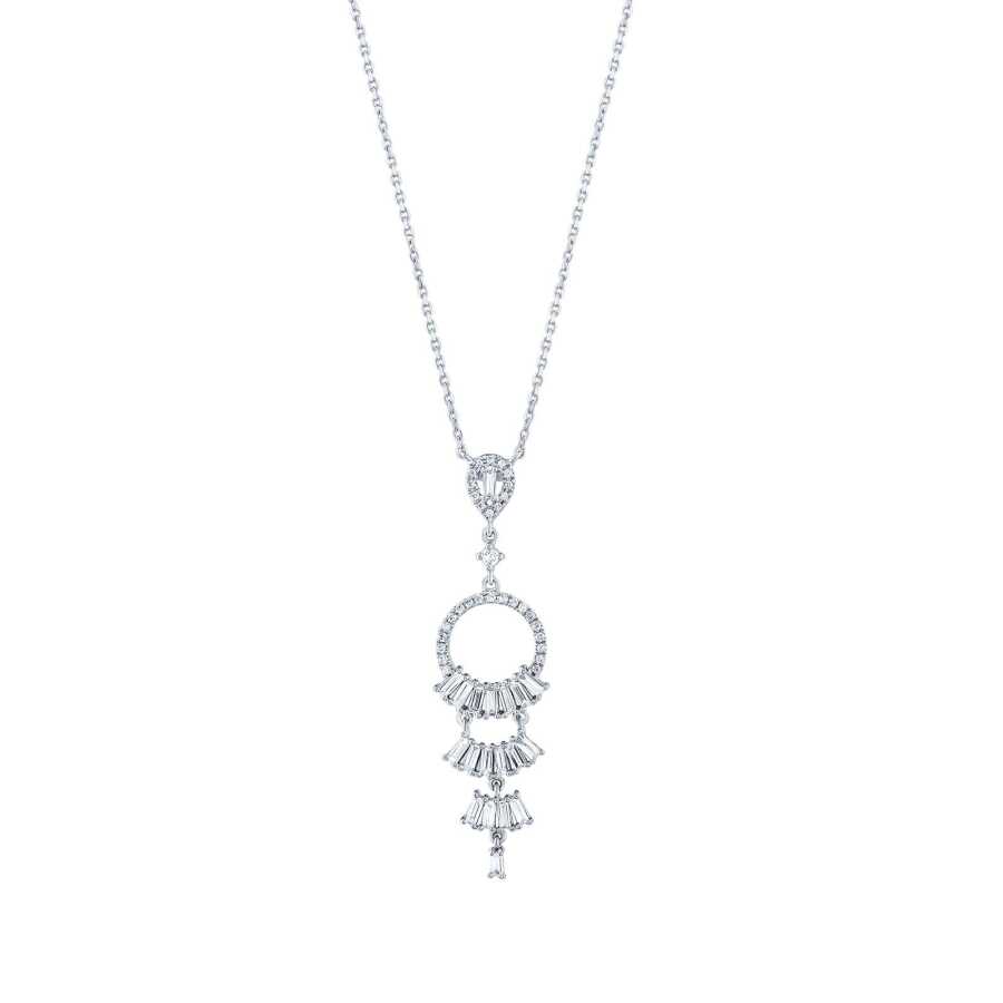 0.69 ct. Diamant Baguette Halskette