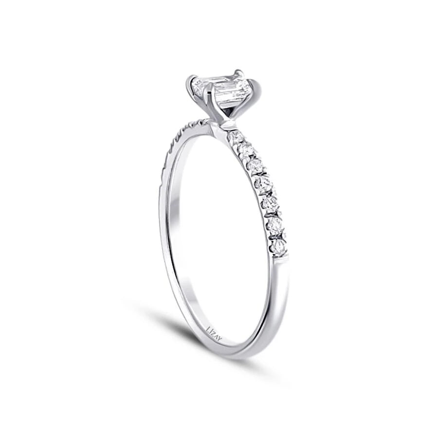 0.42 ct. Diamant Smaragd Schliff Ring