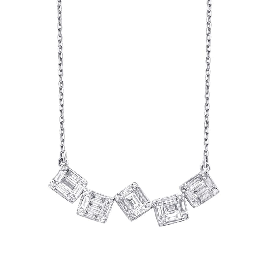 0.60 ct. Diamant Baguette Halskette