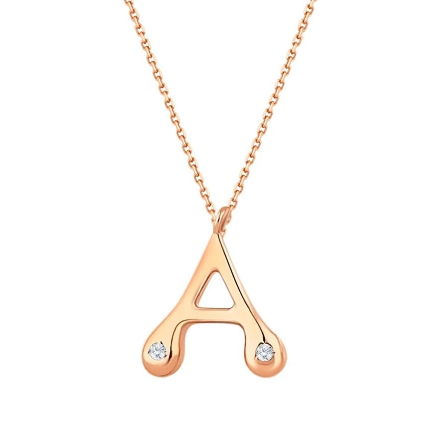 0.04 ct. Diamant A-Buchstabe Halskette