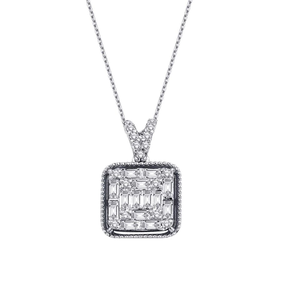 0.37 ct. Diamant Baguette Halskette