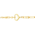 Gold Armband mit Herz und Kettendetail