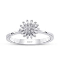 0.12 ct. Diamant Blumen Baguette Ring