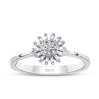 0.12 ct. Diamant Blumen Baguette Ring