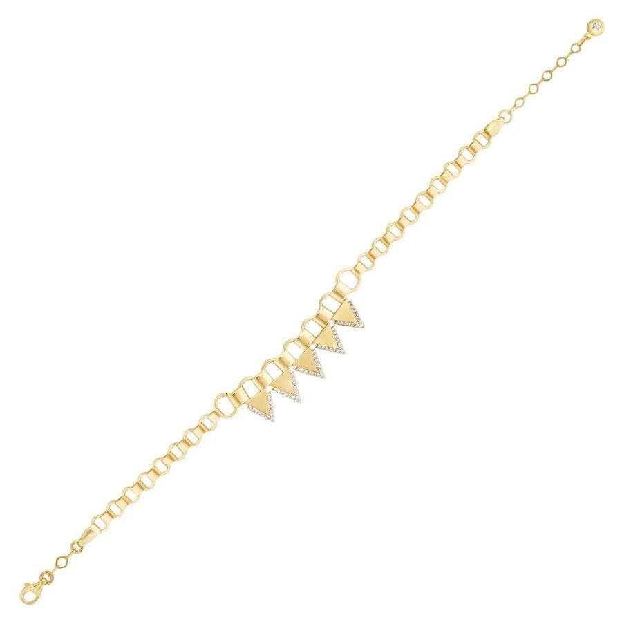 Gold Armband mit Stein in Dreiecksform