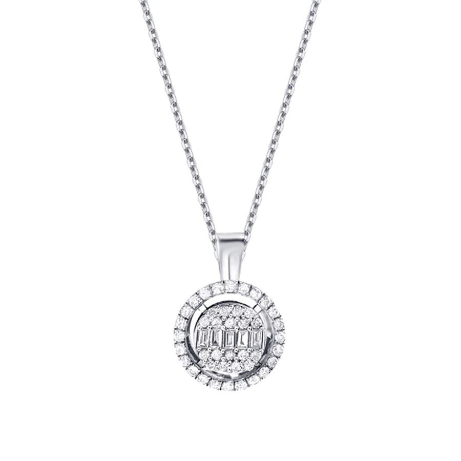 0.29 ct. Diamant Baguette Halskette