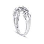 0.10 ct. Diamant Zweireihiger Halb-Eternity Ring