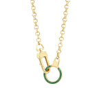 Gold Grün-Emaille Creolen Halskette
