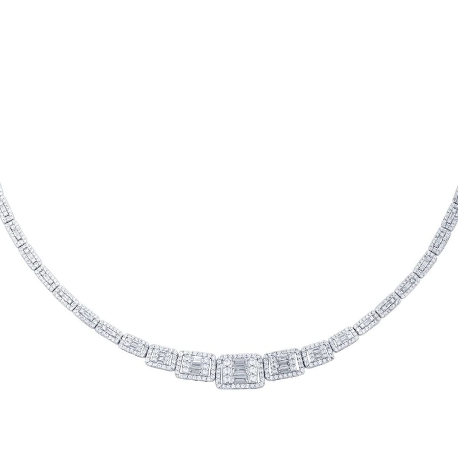 Gold Baguette Halskette in Reihe