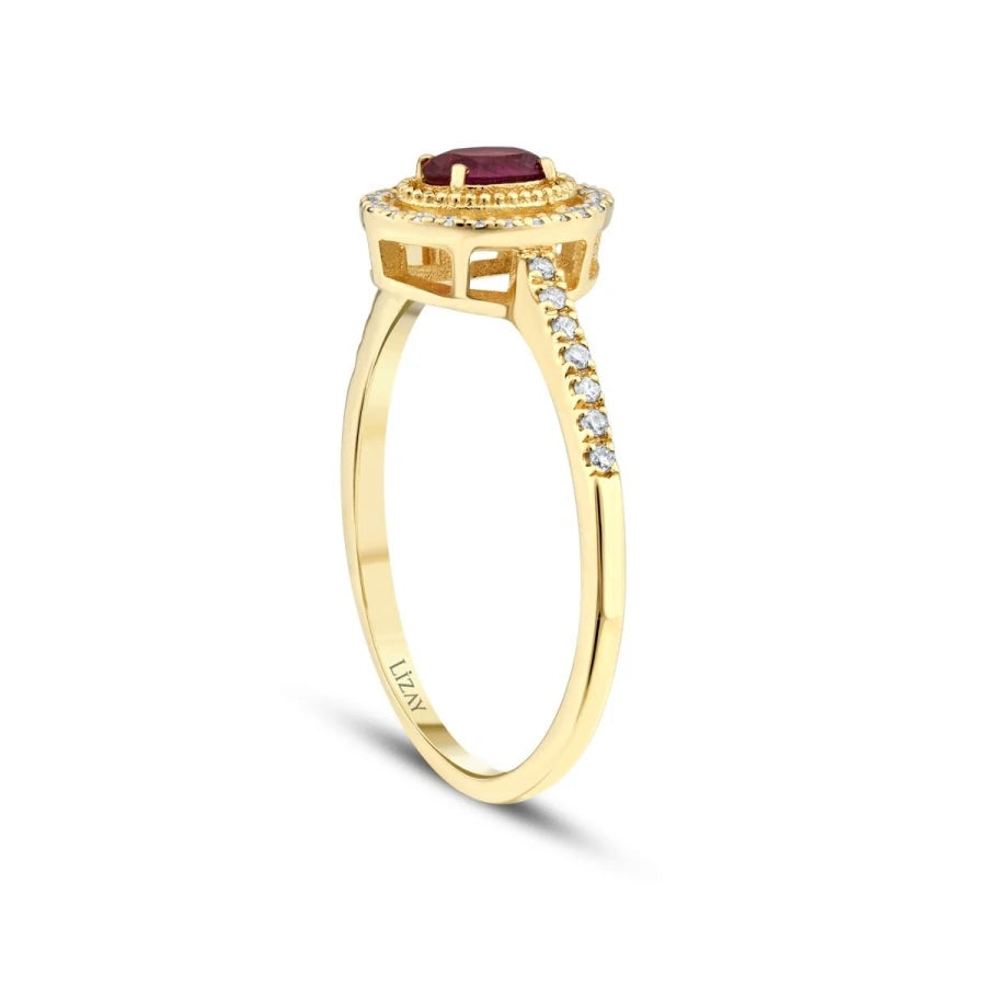 0.41 ct. Diamant Rubin Ring