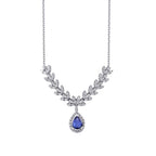1.20 ct. Diamant Tropfen Saphir Halskette