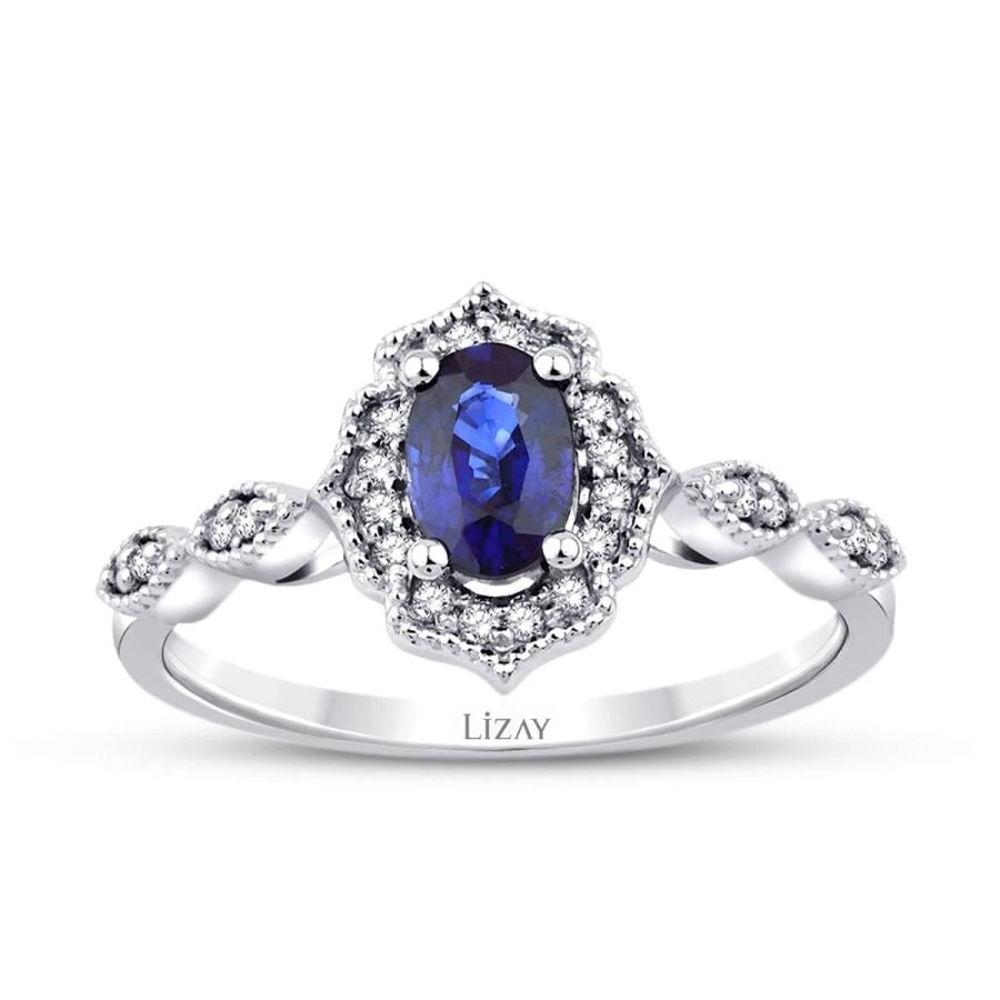 0.71 ct. Diamant Saphir Ring