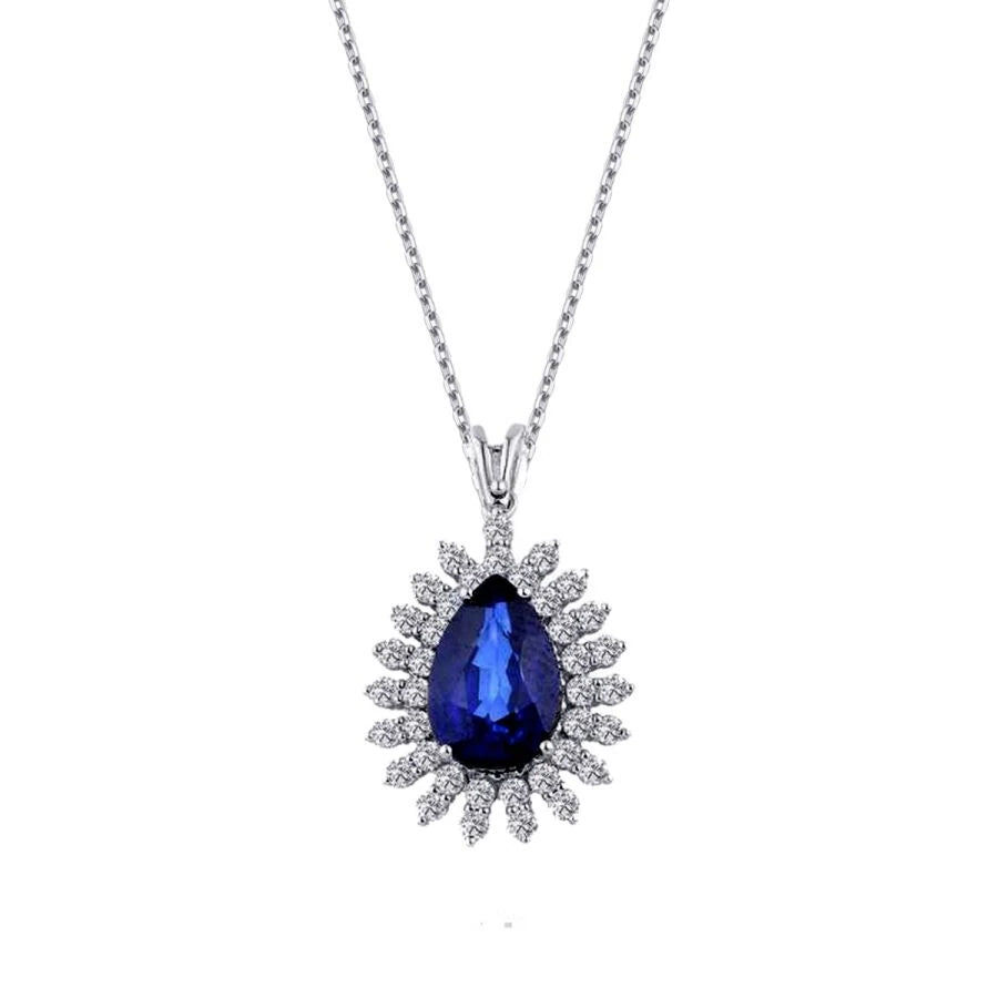 1.29 ct. Diamant Saphir Halskette