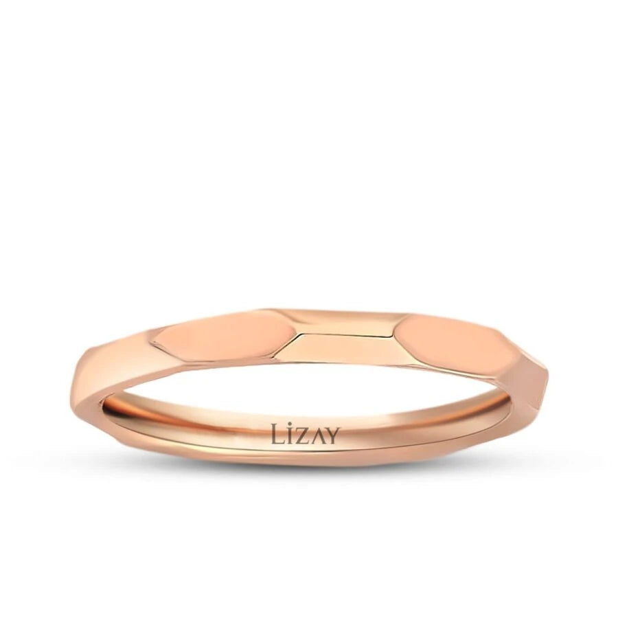 Gold Hexagon Moderner Ehering