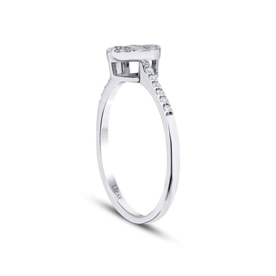 0.19 ct. Diamant Ovale Baguette Ring