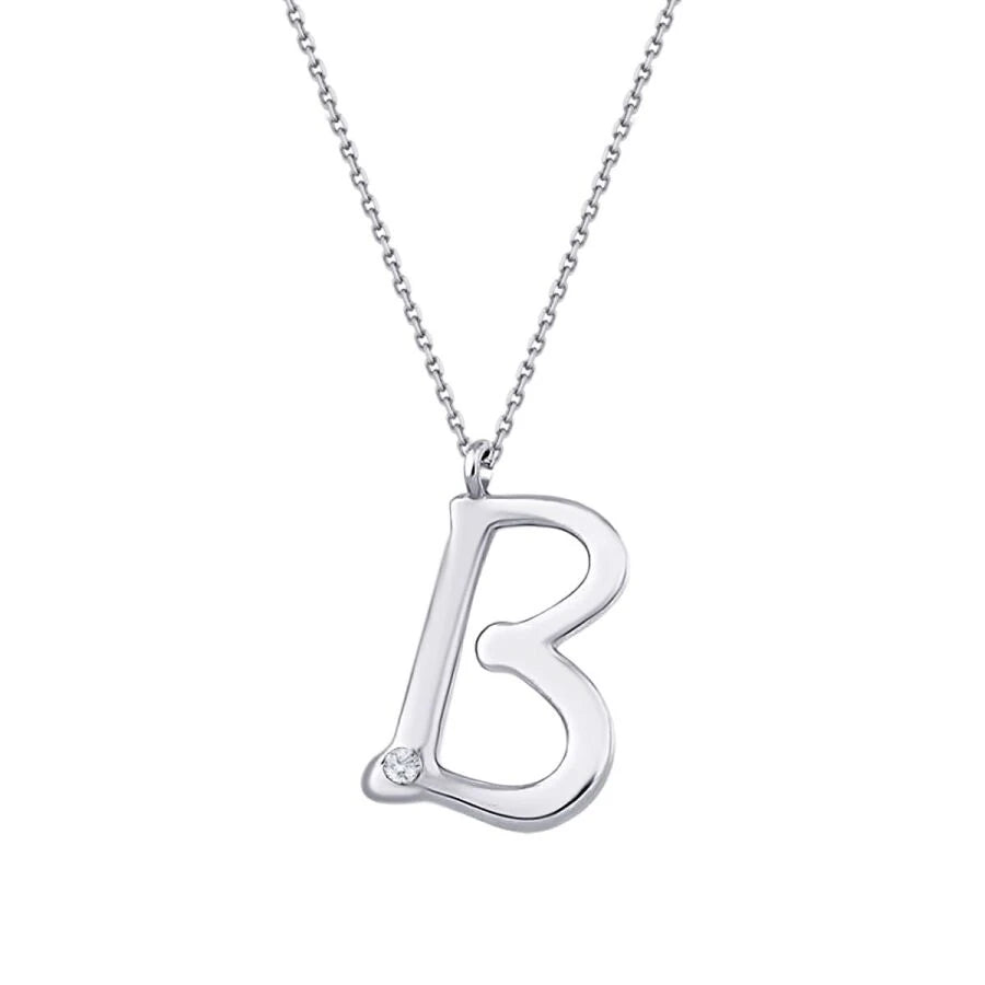 0.02 ct. Diamant B-Buchstabe Halskette