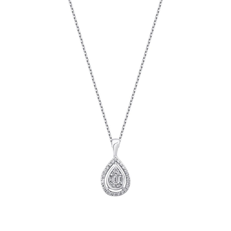 0.17 ct. Diamant Baguette Halskette