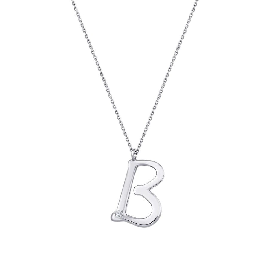 0.02 ct. Diamant B-Buchstabe Halskette