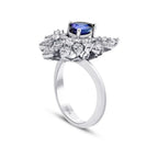 1.28 ct. Diamant Tropfen Saphir Ring