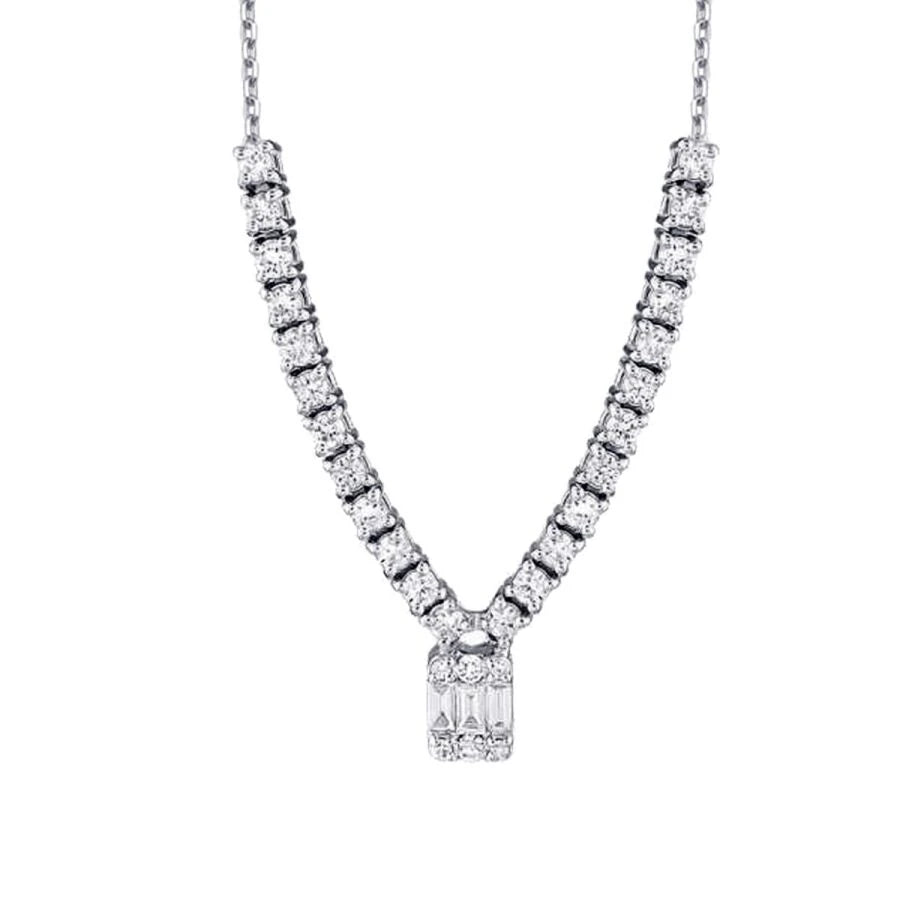 0.56 ct. Diamant Baguette Halskette