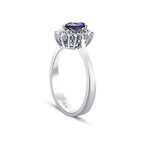 0.64 ct. Diamant Tropfen Saphir Ring