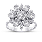 0.80 ct. Diamant Blumen Baguette Ring