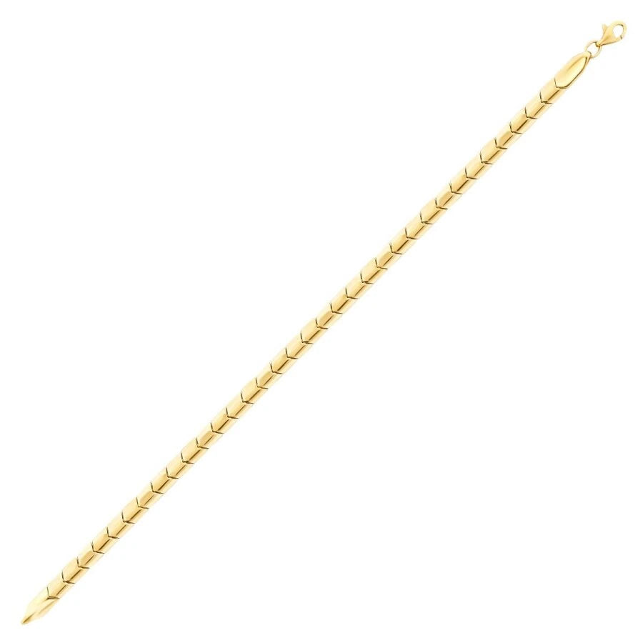 Gold Herren Armband mit Fischgrätenkette