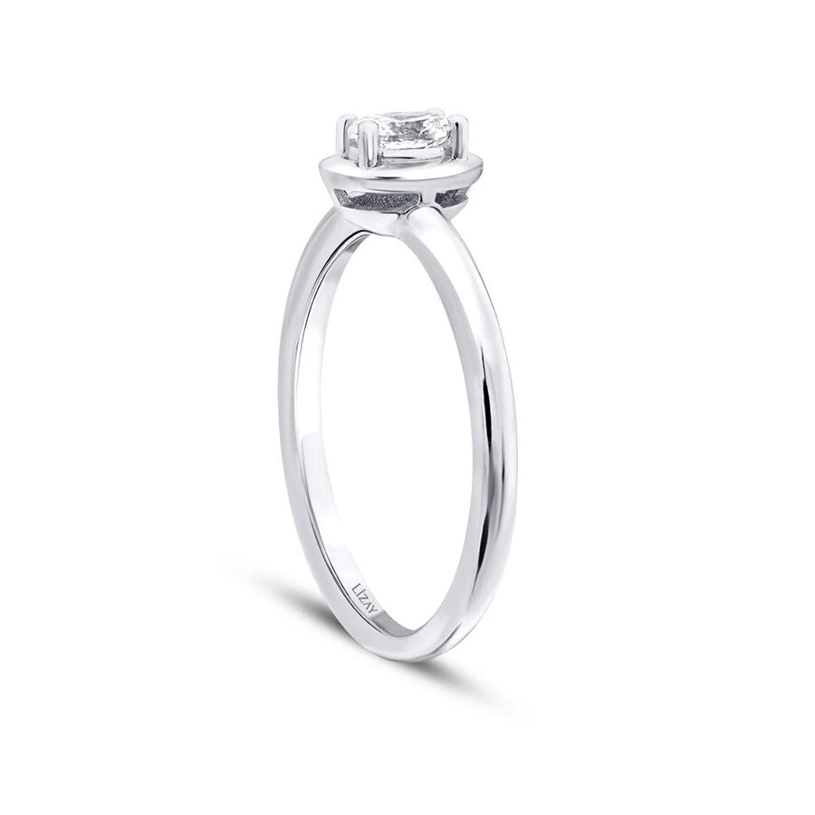0.26 ct. Diamant Ovale Solitär Verlobungsring