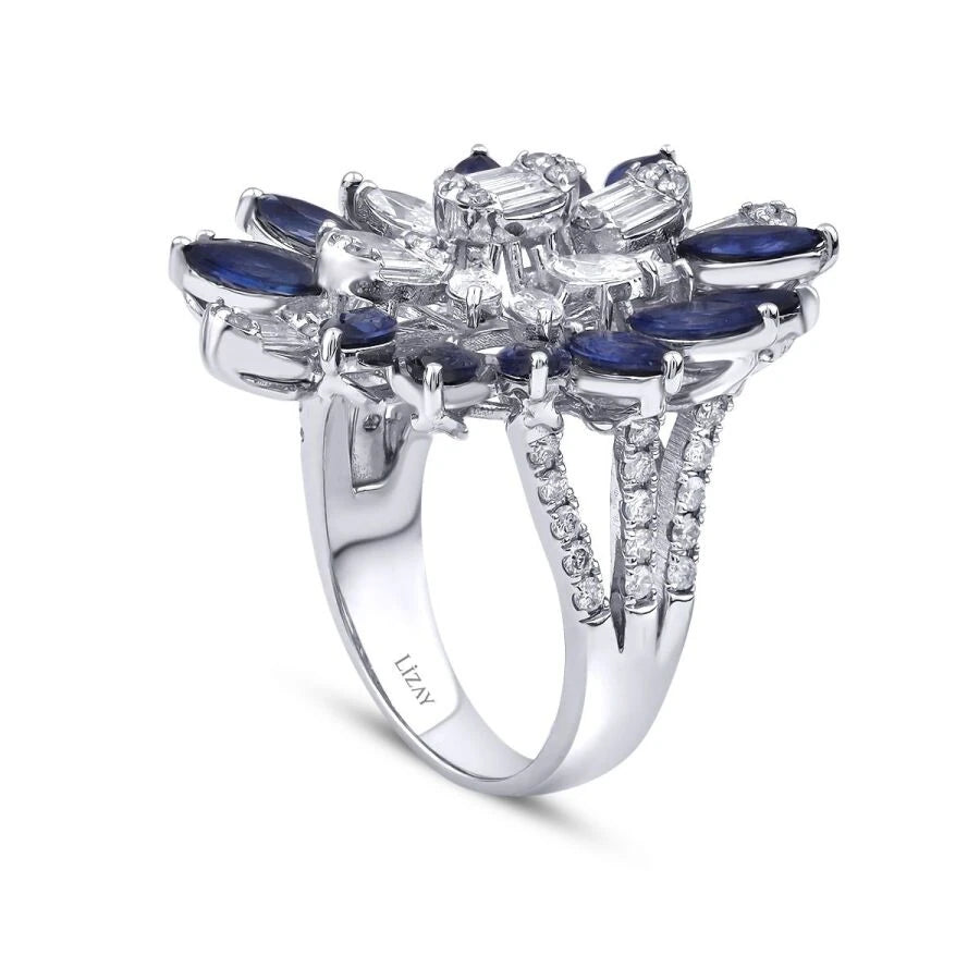 5.21 ct. Diamant Saphir Ring