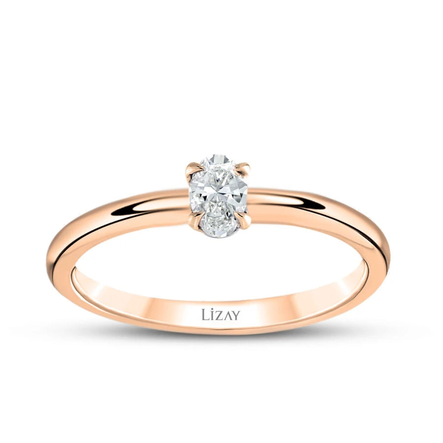 0.20 ct. Diamant Ovale Solitär Verlobungsring